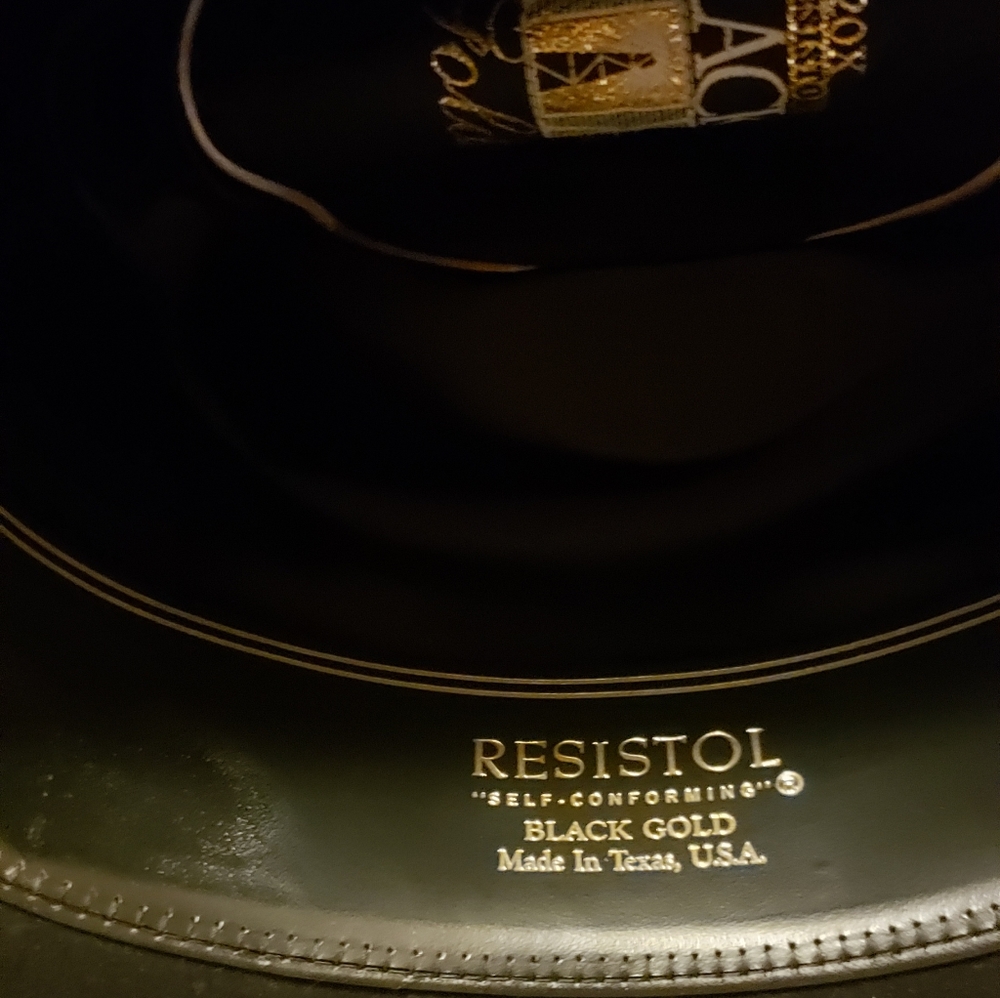 COPY - Resistol 20X Black Gold Cowboy Hat - Picture 2 of 5